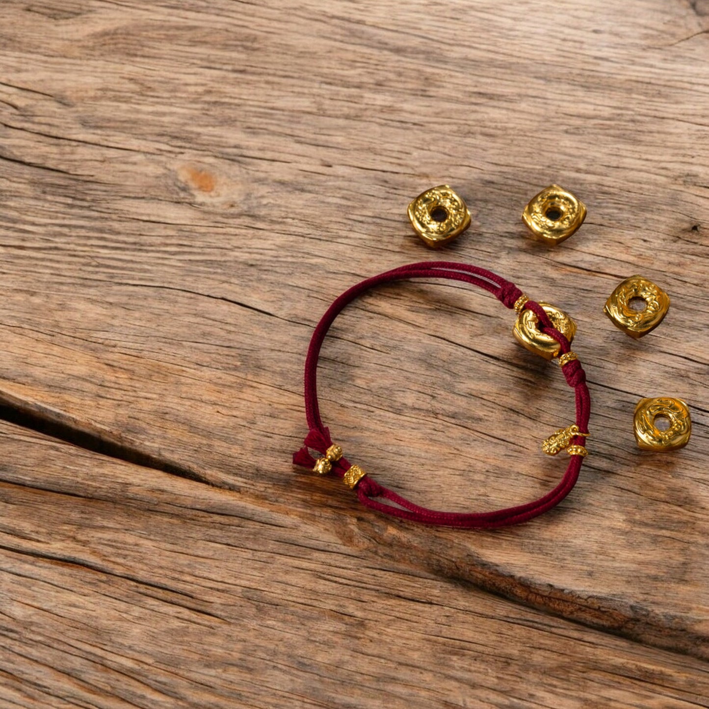 24k 999 Gold Anicent Three-In-One Tai Sui Coin Chinese Zodiac Charm Bracelet