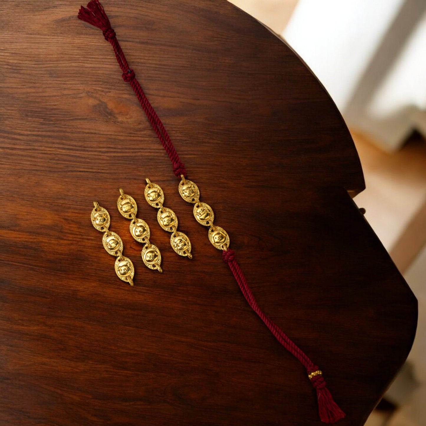 24k 999 Gold Chinese Zodiac Three-Combination Animal Charm Hand-Woven Red String Bracelet