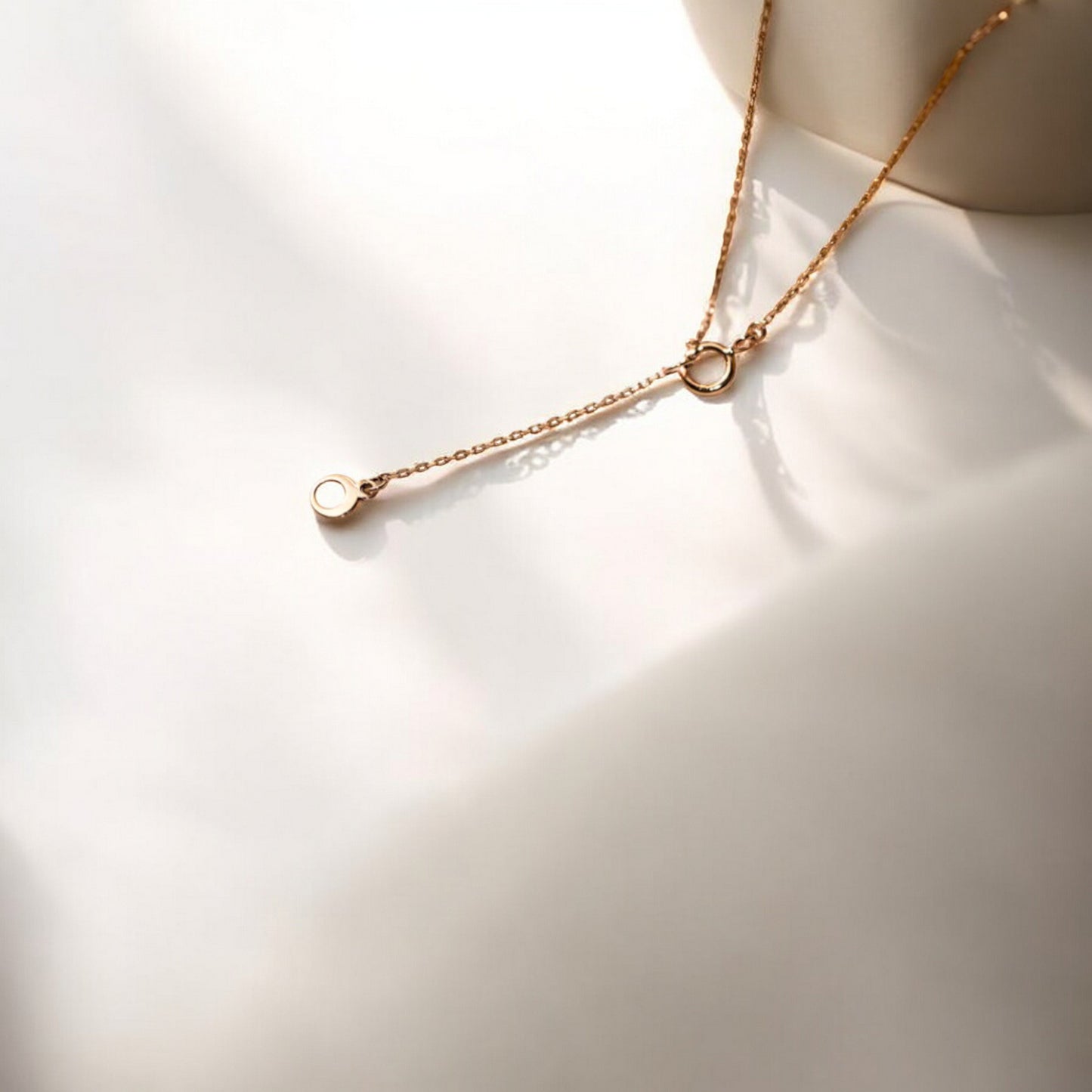 18K Pure Gold Minimal Diamond Sparkling Initial Letter Pendant Necklace