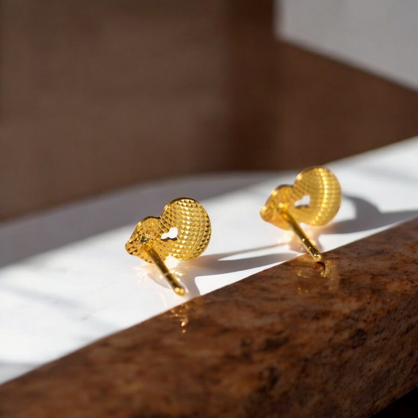 24K Real 5G Gold Mini Sparkling Gourd Stud Earrings