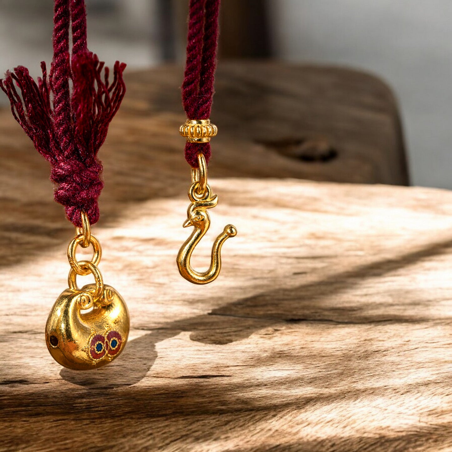 24k 999 Gold Lucky Bag Charm Red String Bracelet