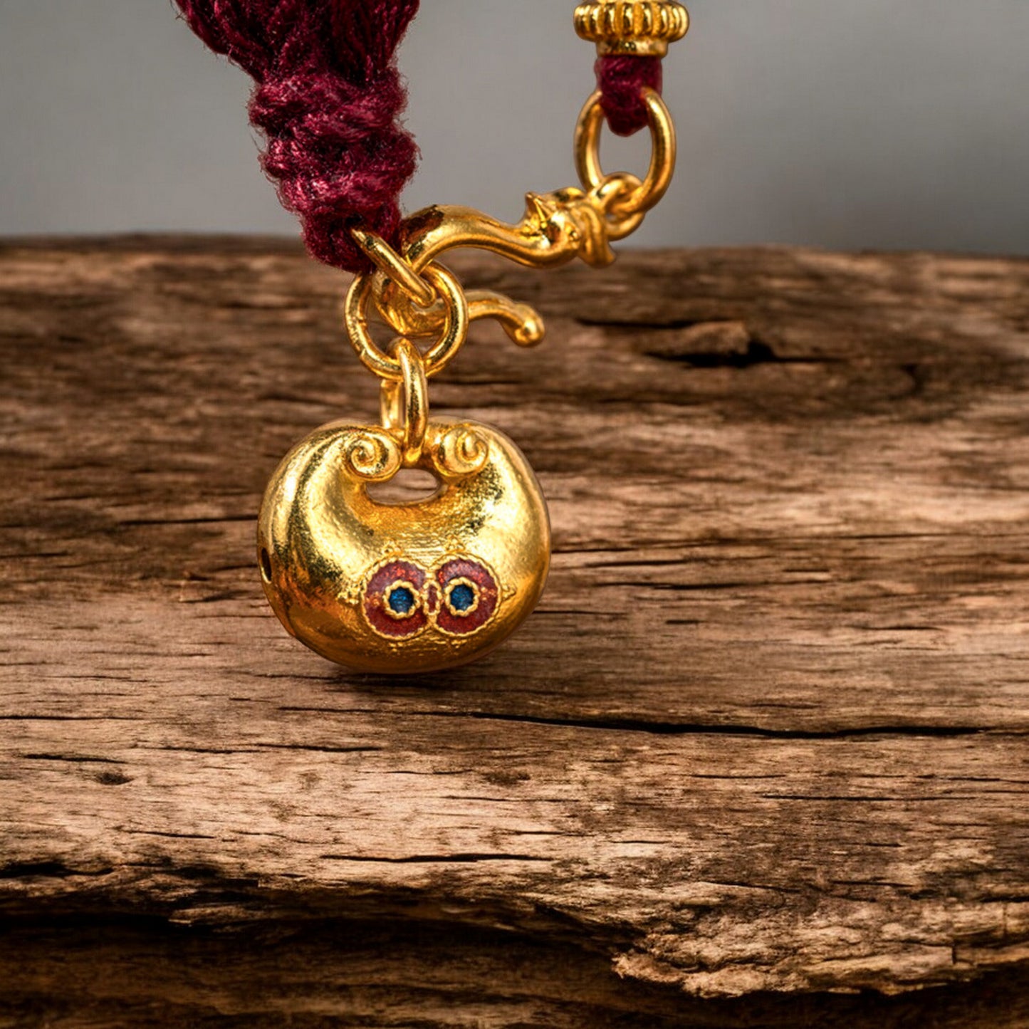 24k 999 Gold Lucky Bag Charm Red String Bracelet