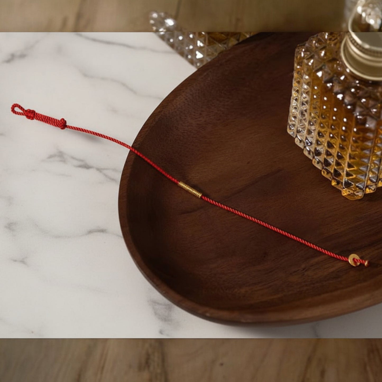 24k 999 Gold Lucky Beads Red String Bracelet