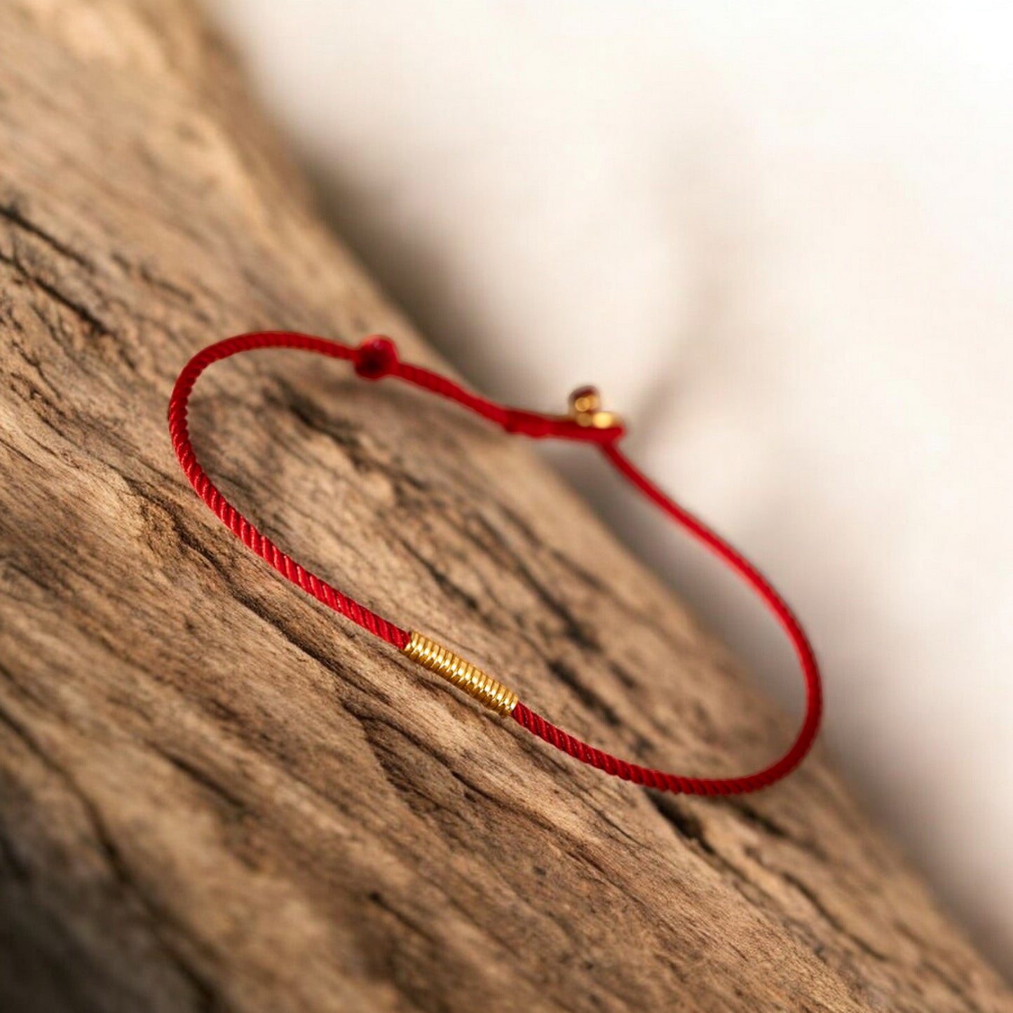 24k 999 Gold Lucky Beads Red String Bracelet