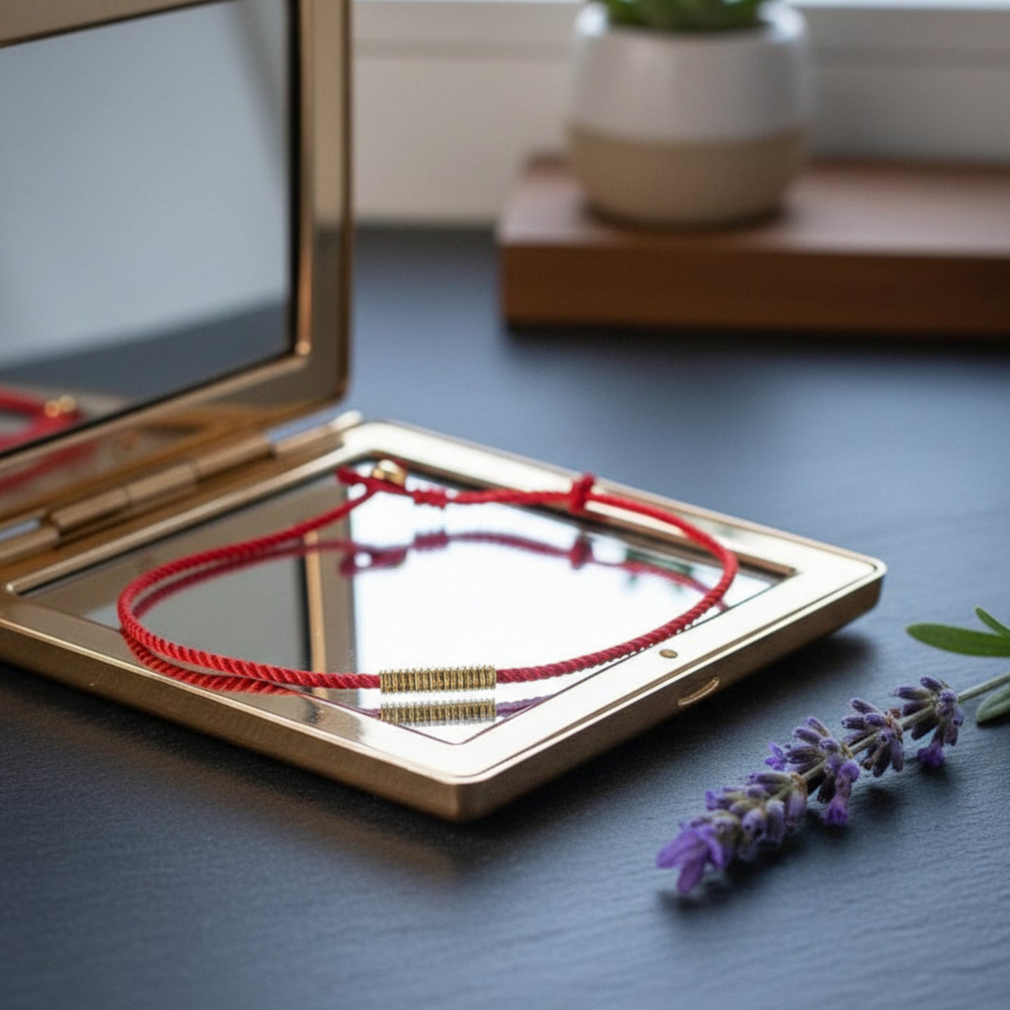 24k 999 Gold Lucky Beads Red String Bracelet