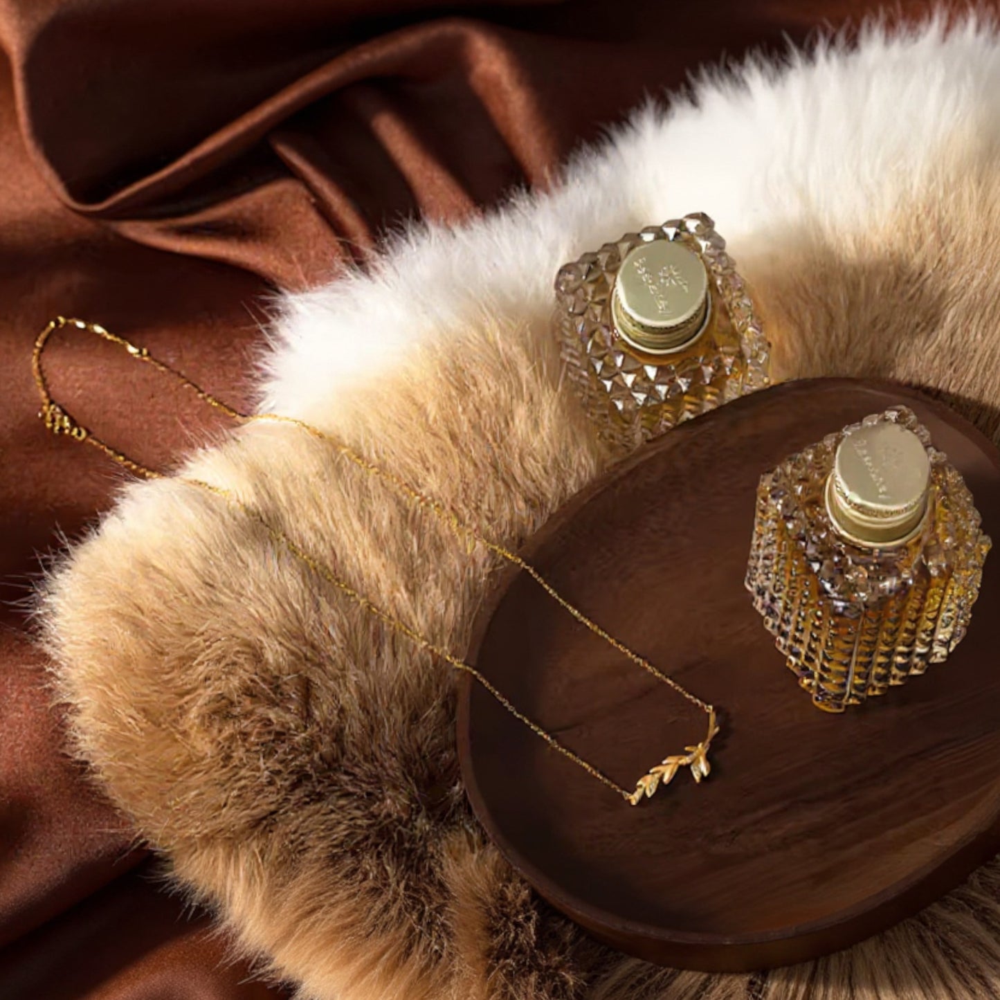 24K Real Gold Wheat Ear Diamond Necklace