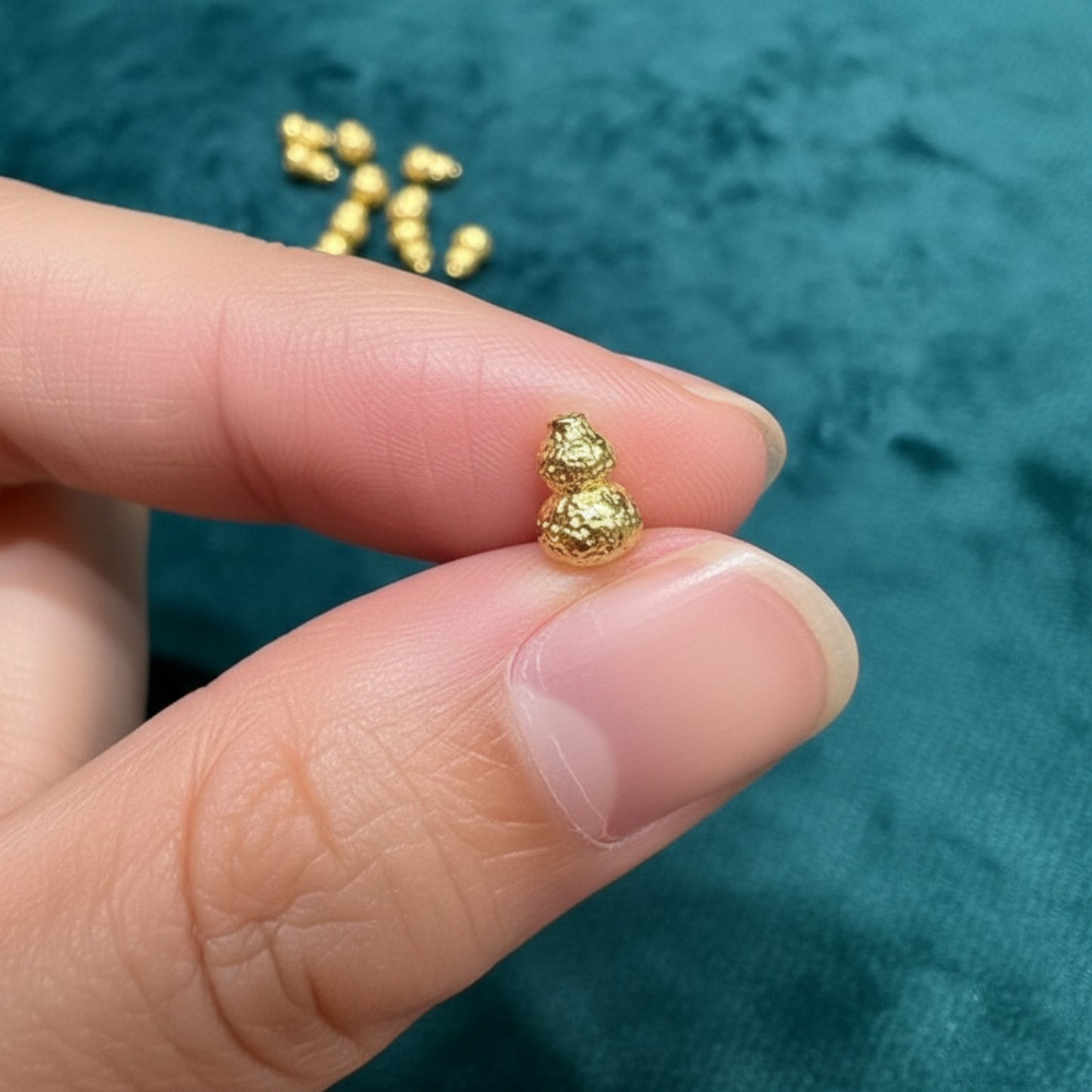 24k 999 Gold Beads Lucky Gourd Charm Red Braided Rope Bracelet