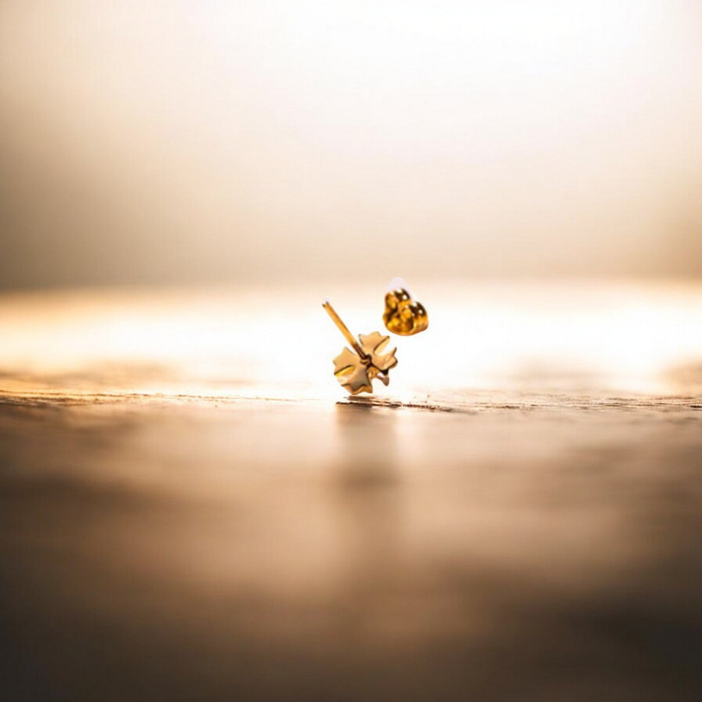 18K Real Gold Mini Sparkling Cross Diamond Stud Earrings