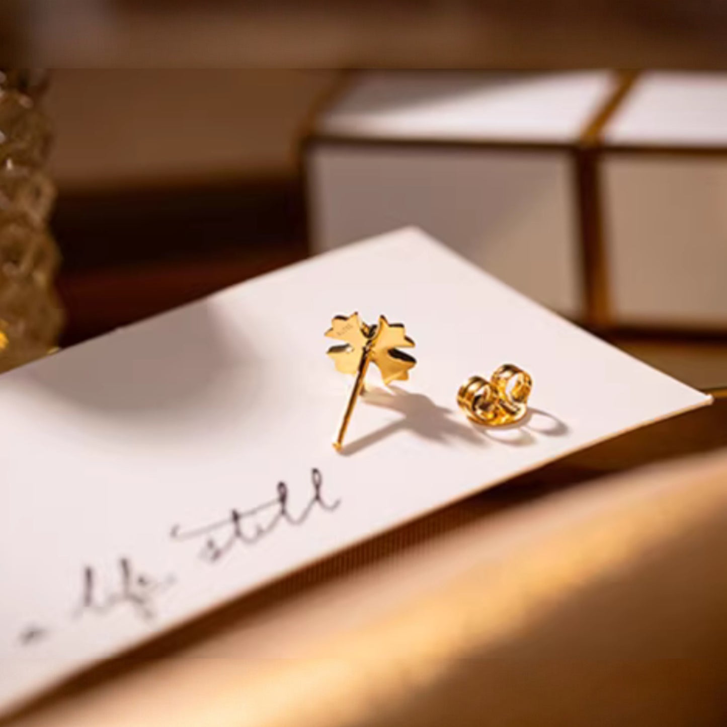 18K Real Gold Mini Sparkling Cross Diamond Stud Earrings