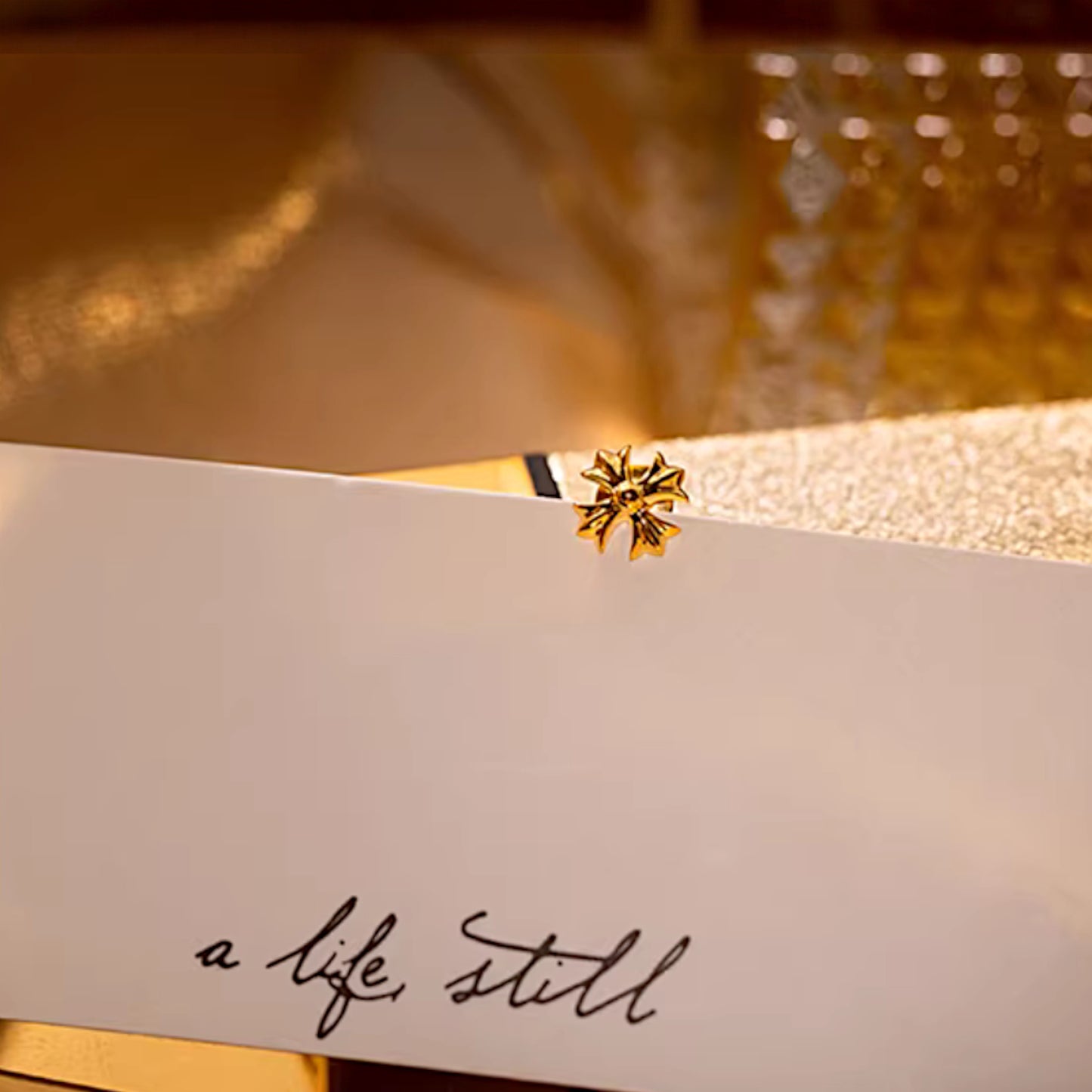 18K Real Gold Mini Sparkling Cross Diamond Stud Earrings