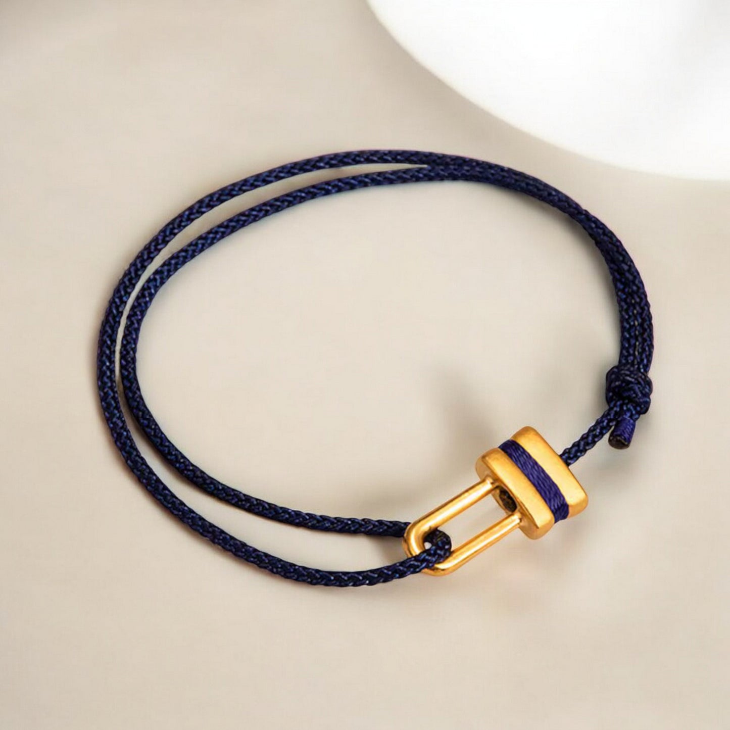 24k Pure 999 Gold Lucky Lock Charm with Red Rope Bracelet