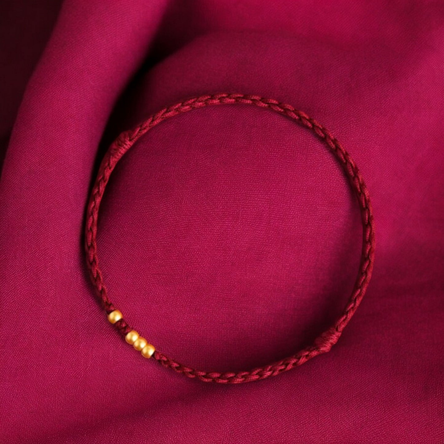 24k 999 Gold Beads Red Rope Men and Women Couple Bracelet