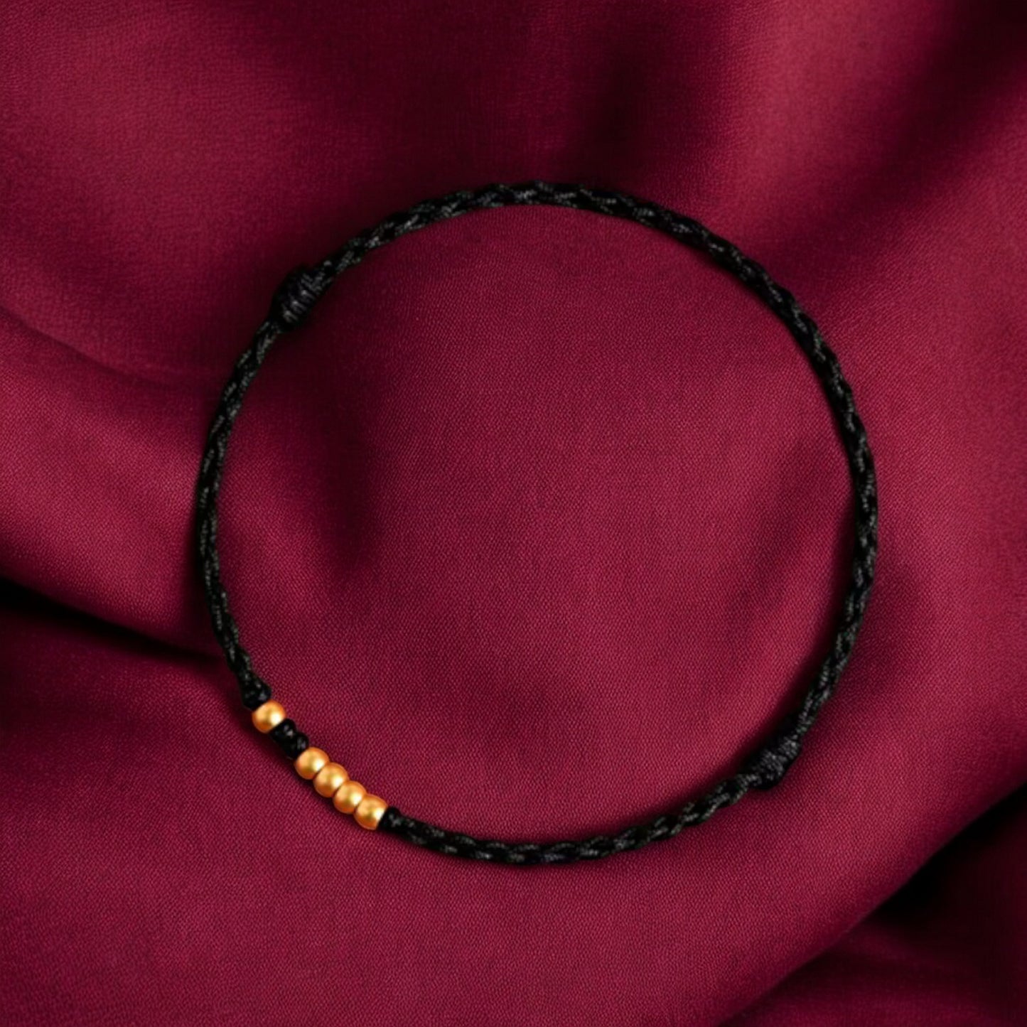 24k 999 Gold Beads Red Rope Men and Women Couple Bracelet