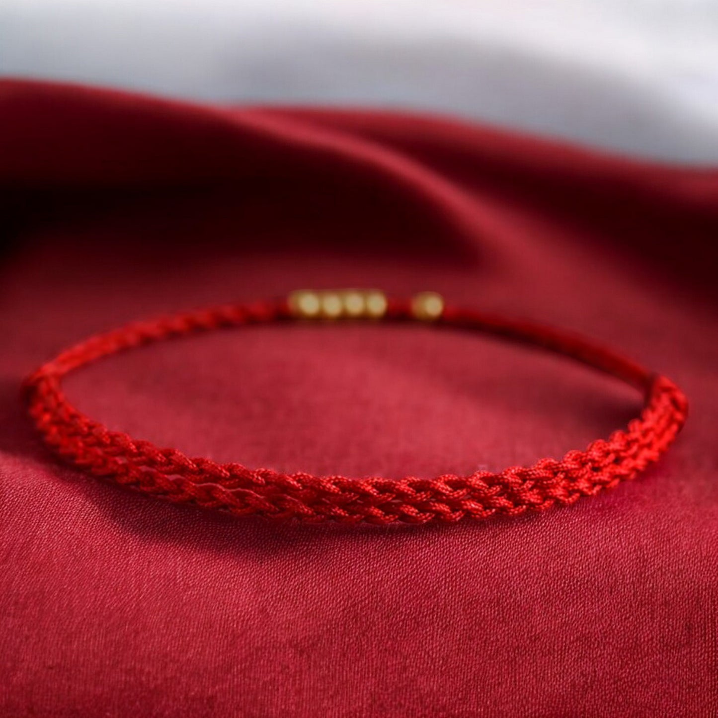 24k 999 Gold Beads Red Rope Men and Women Couple Bracelet