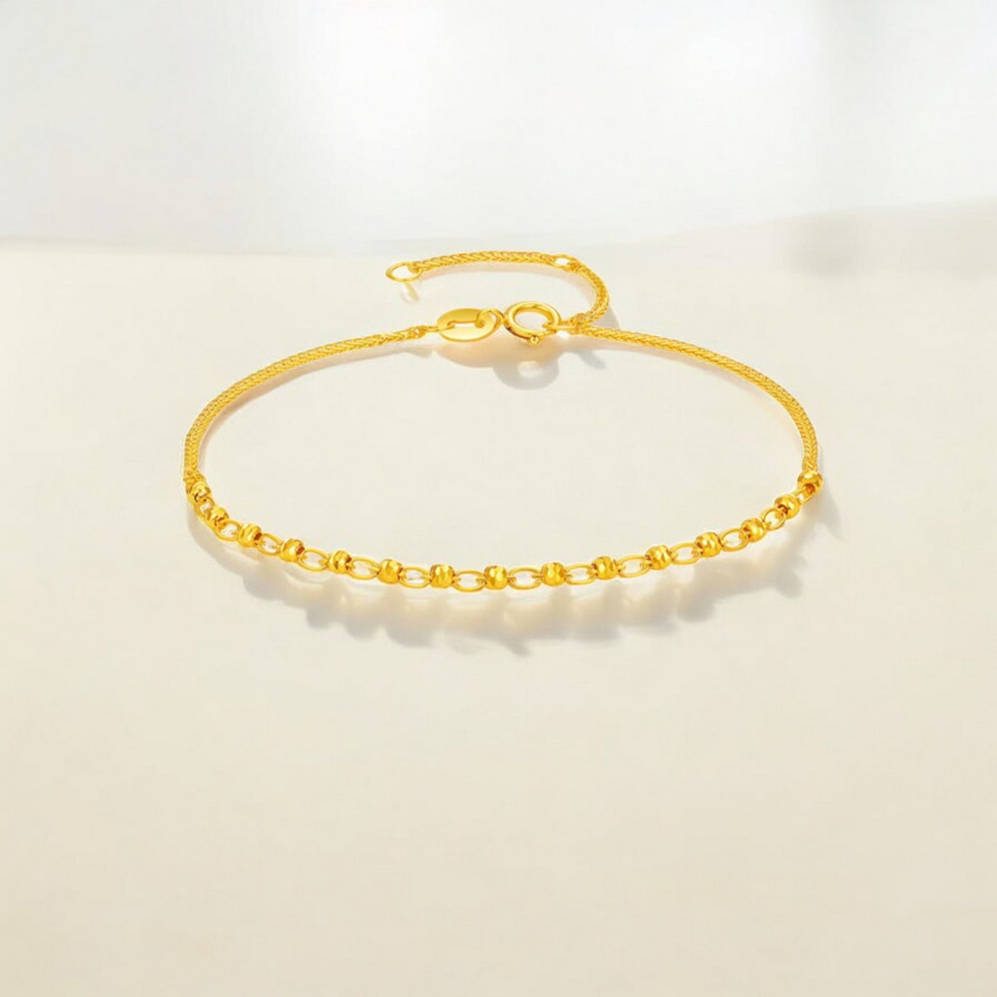 18K Real Gold Minimal Beads Bracelet