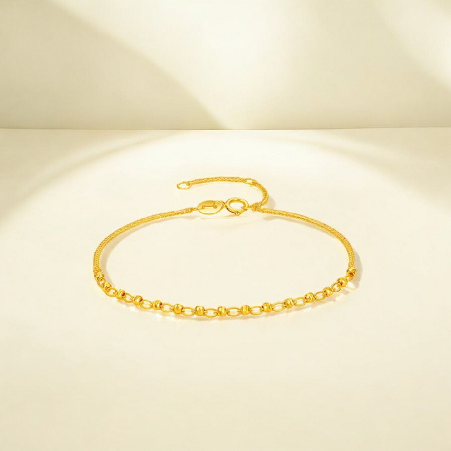 18K Real Gold Minimal Beads Bracelet