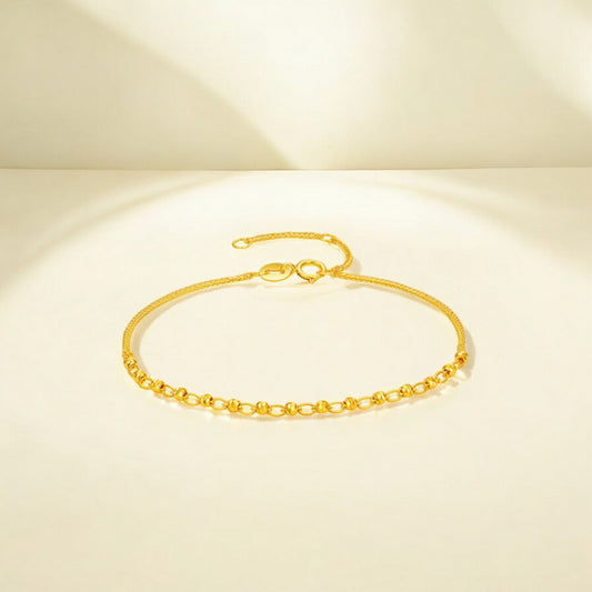 18K Real Gold Minimal Beads Bracelet