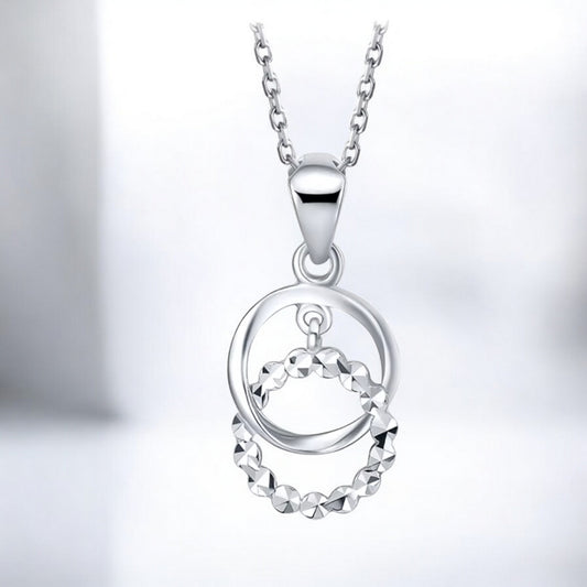 Pt950 Hoop Sparkling Interlocking individual Pendant