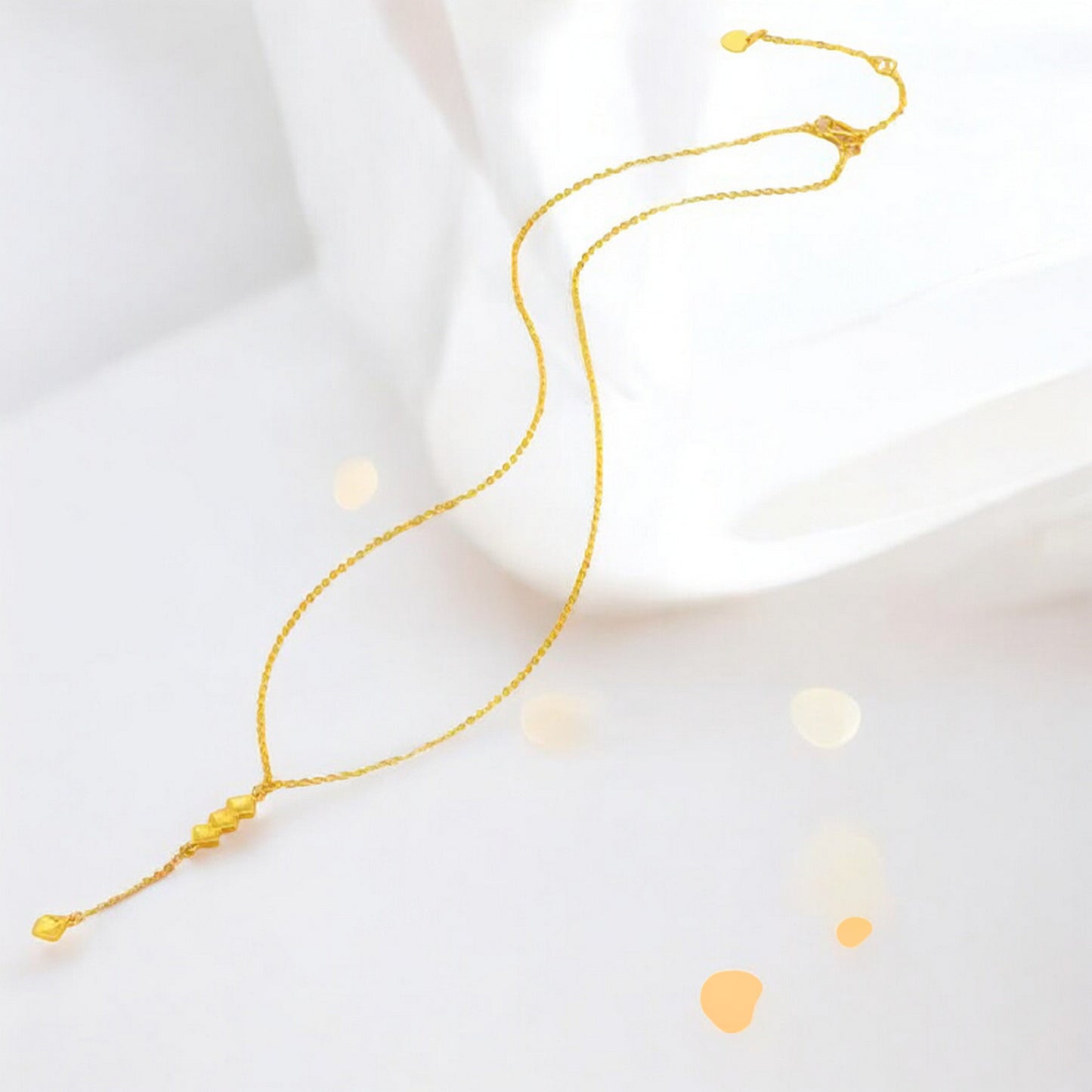 24K 999 5G Gold Pendant Minimal Style Necklace
