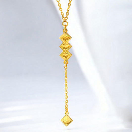 24K 999 5G Gold Pendant Minimal Style Necklace