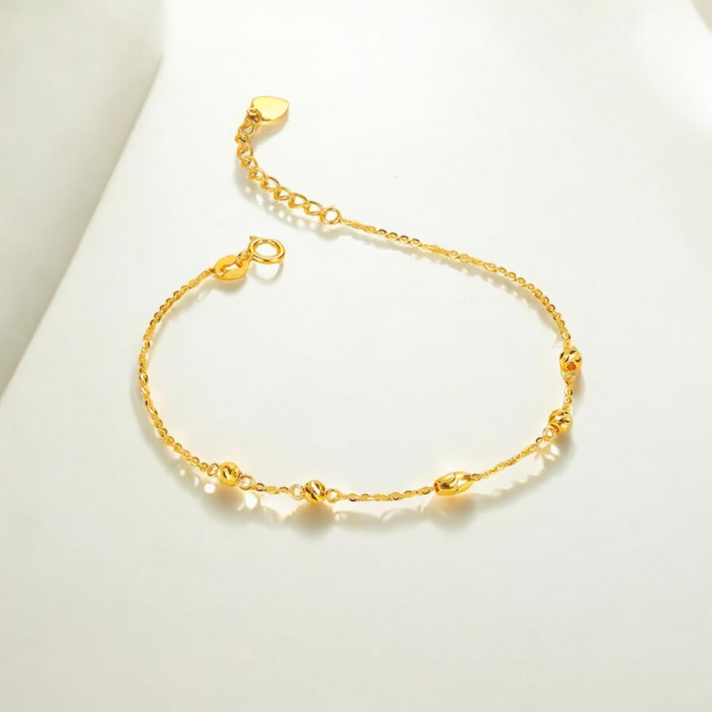 18K Real Gold Minimal Sparkling Beads Bracelet