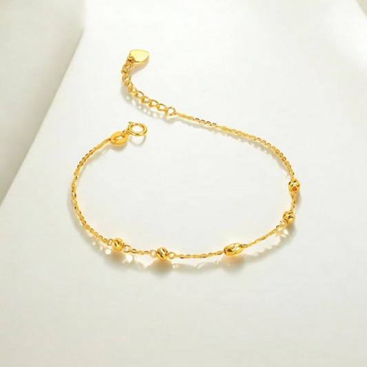 18K Real Gold Minimal Sparkling Beads Bracelet