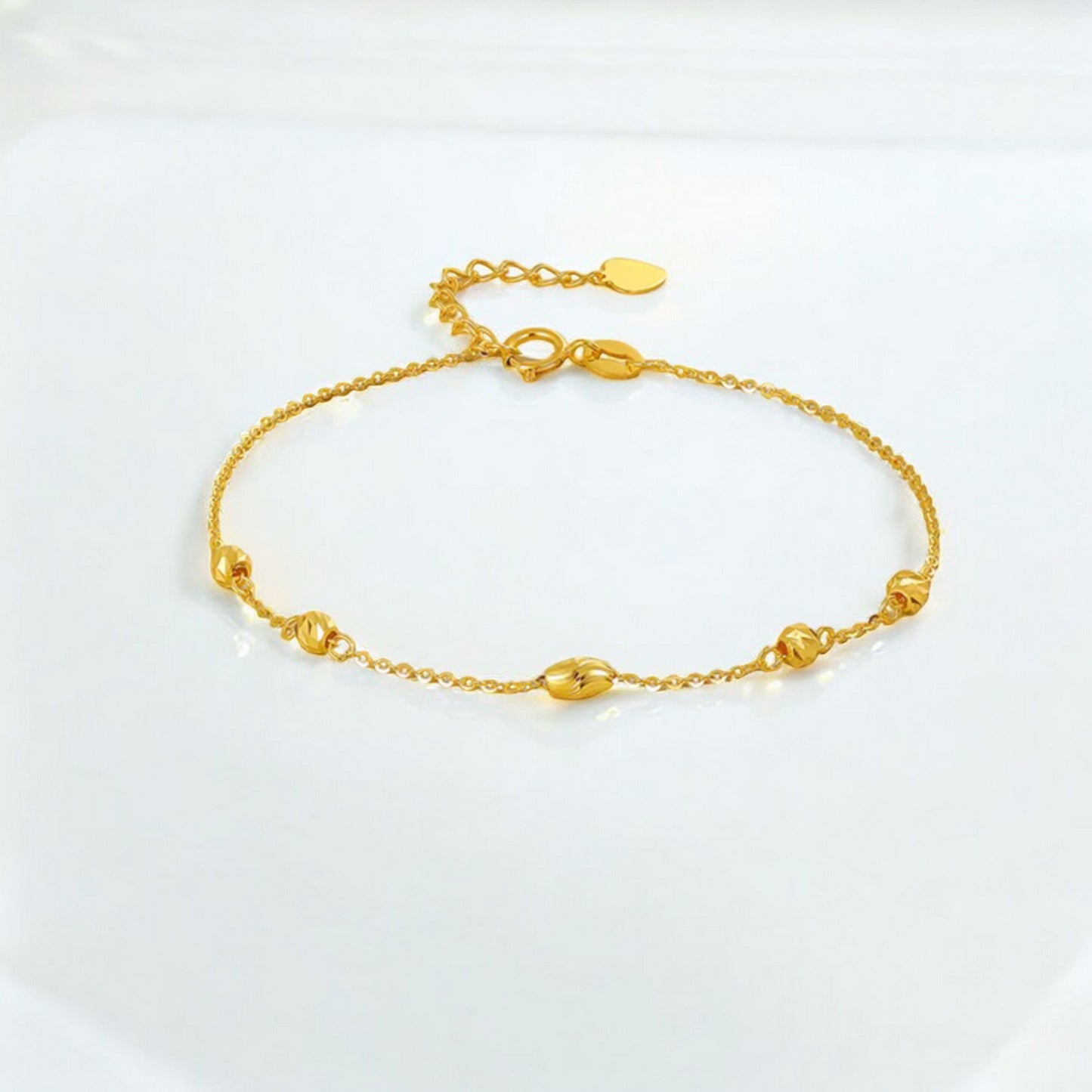 18K Real Gold Minimal Sparkling Beads Bracelet