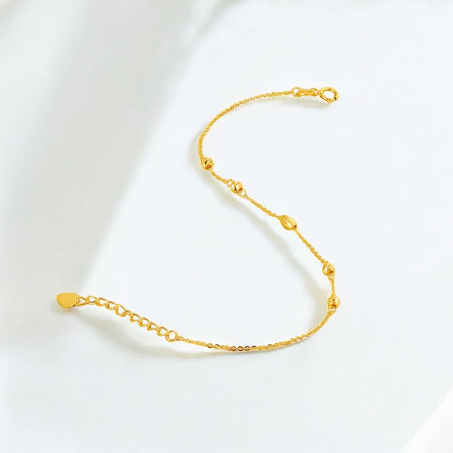 18K Real Gold Minimal Sparkling Beads Bracelet