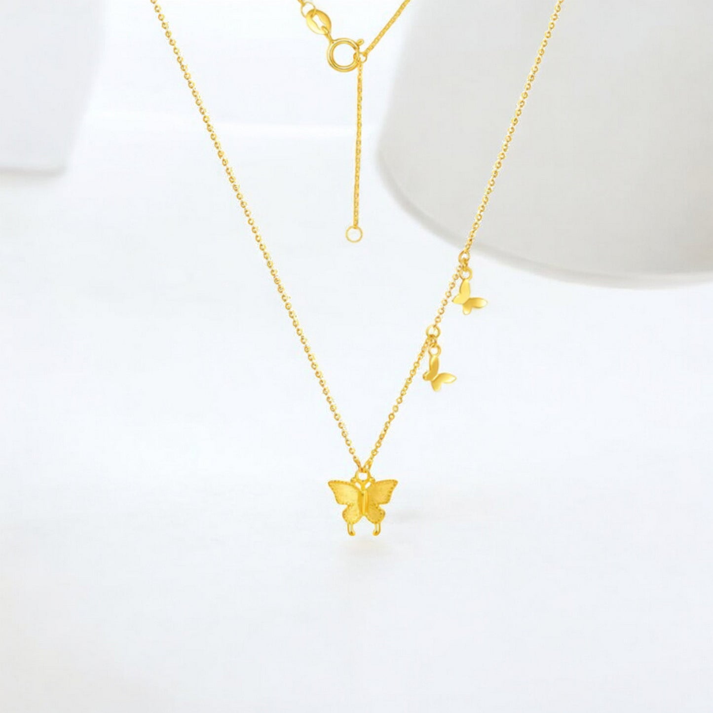 18K Gold Butterfly Pendant Necklace