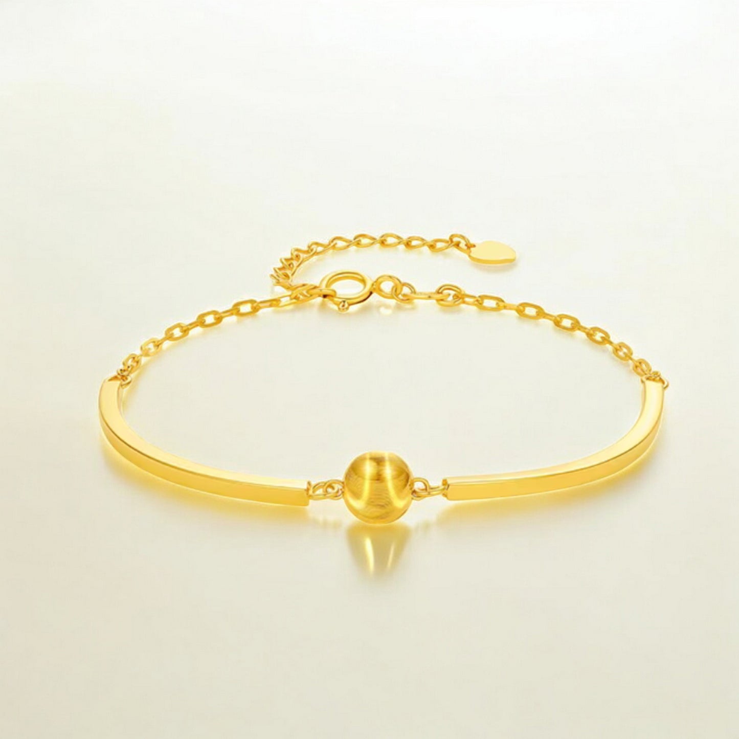 18K Real Gold Minimal Cat Eye Bead Bracelet