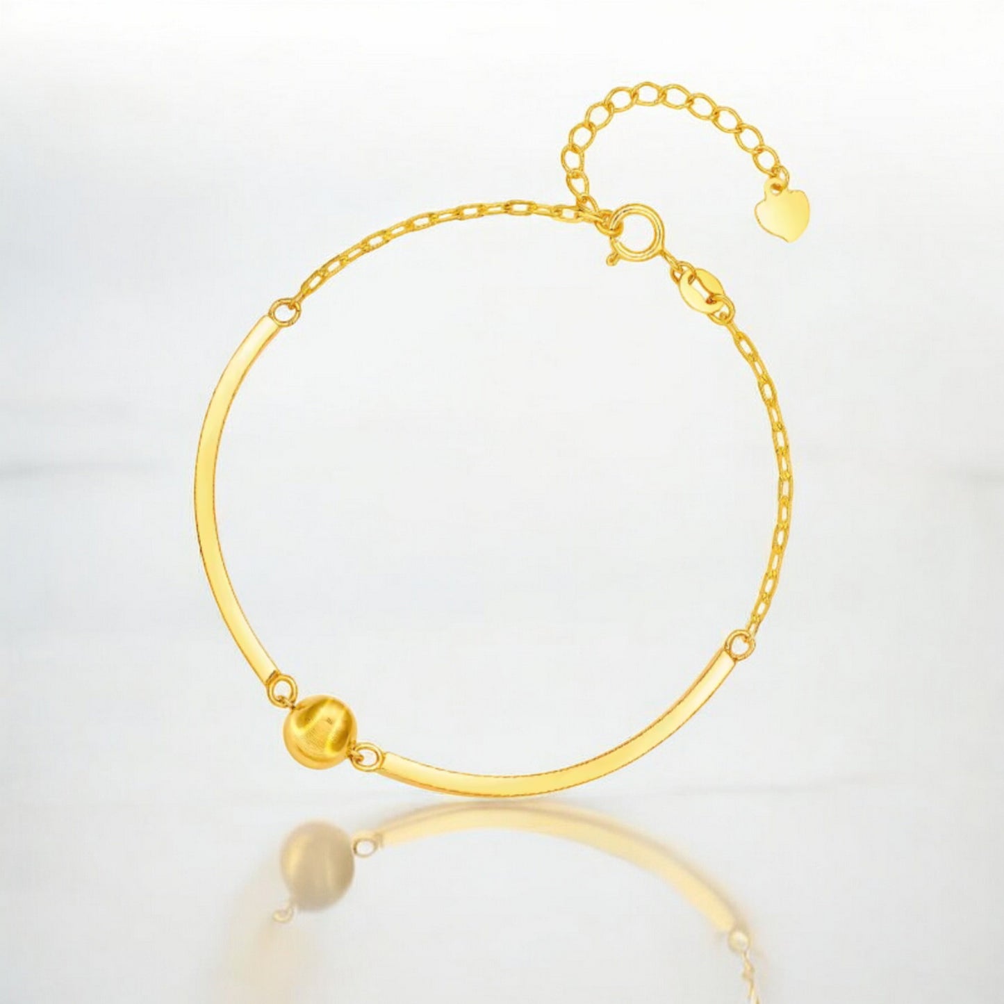 18K Real Gold Minimal Cat Eye Bead Bracelet