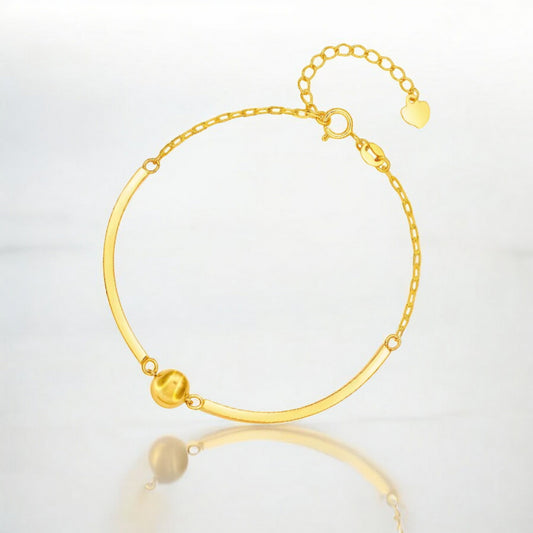 18K Real Gold Minimal Cat Eye Bead Bracelet
