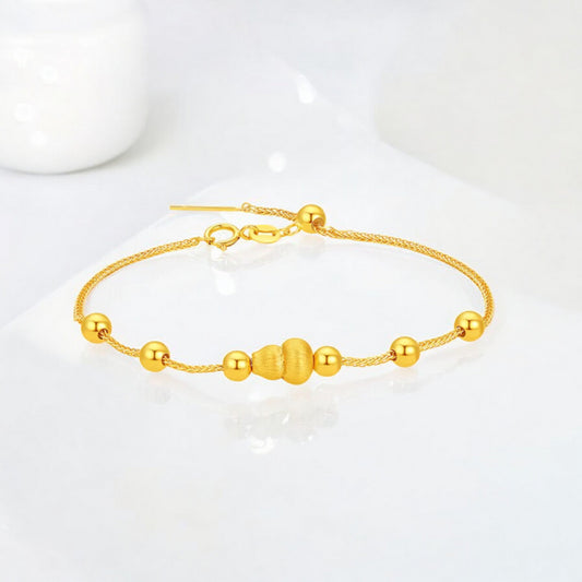 24K 5G 999 Gold Gourd Pendant with Free Bracelet