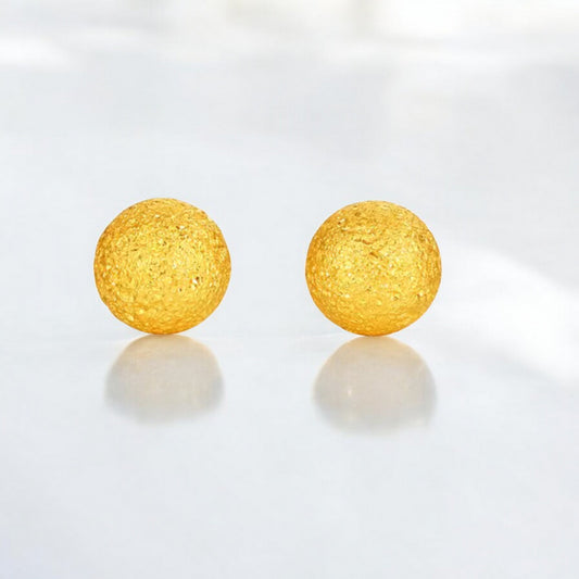 24K Real 5G Gold Minimal Style Stud Earrings
