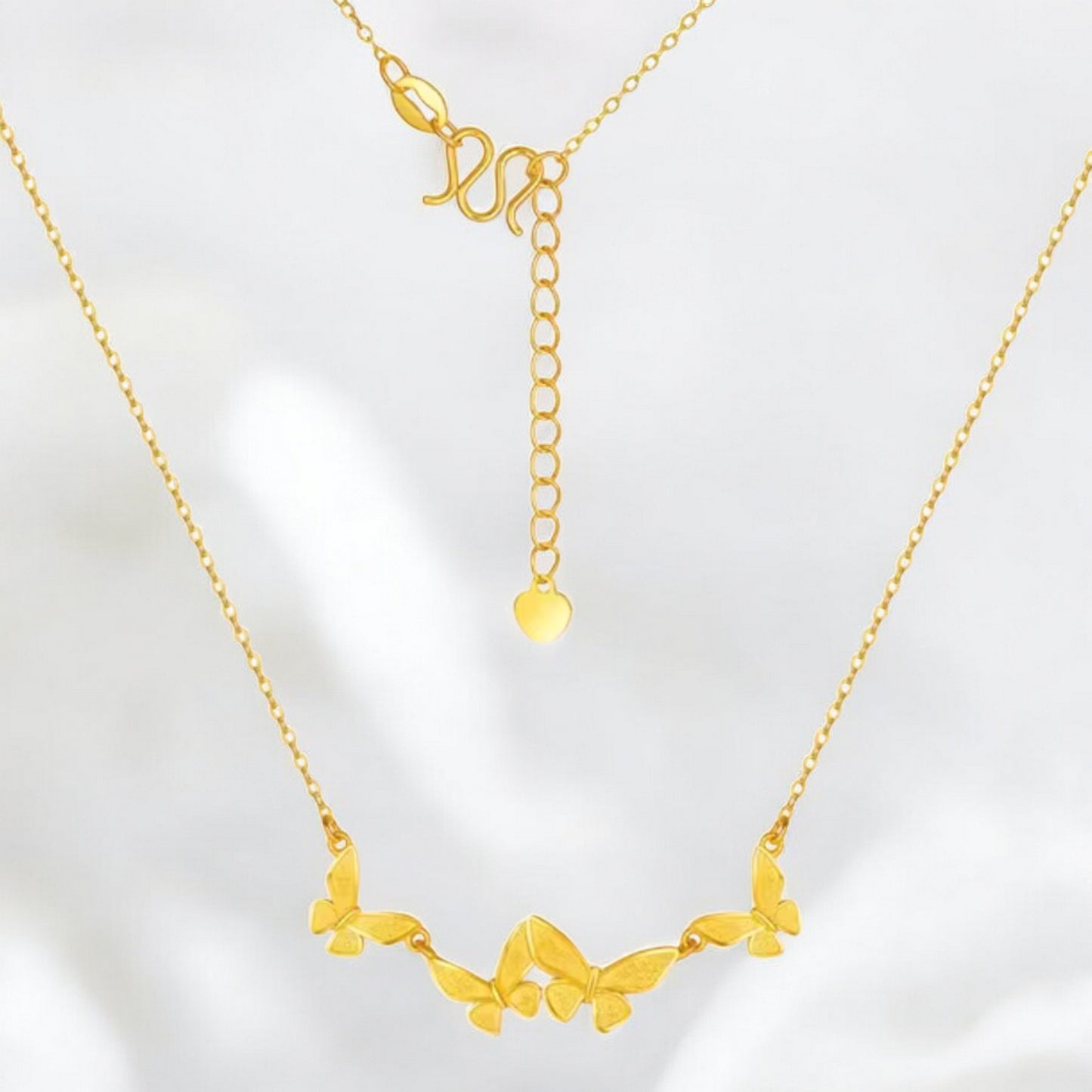 24K 5G 999 Gold Butterfly Pendant Necklace