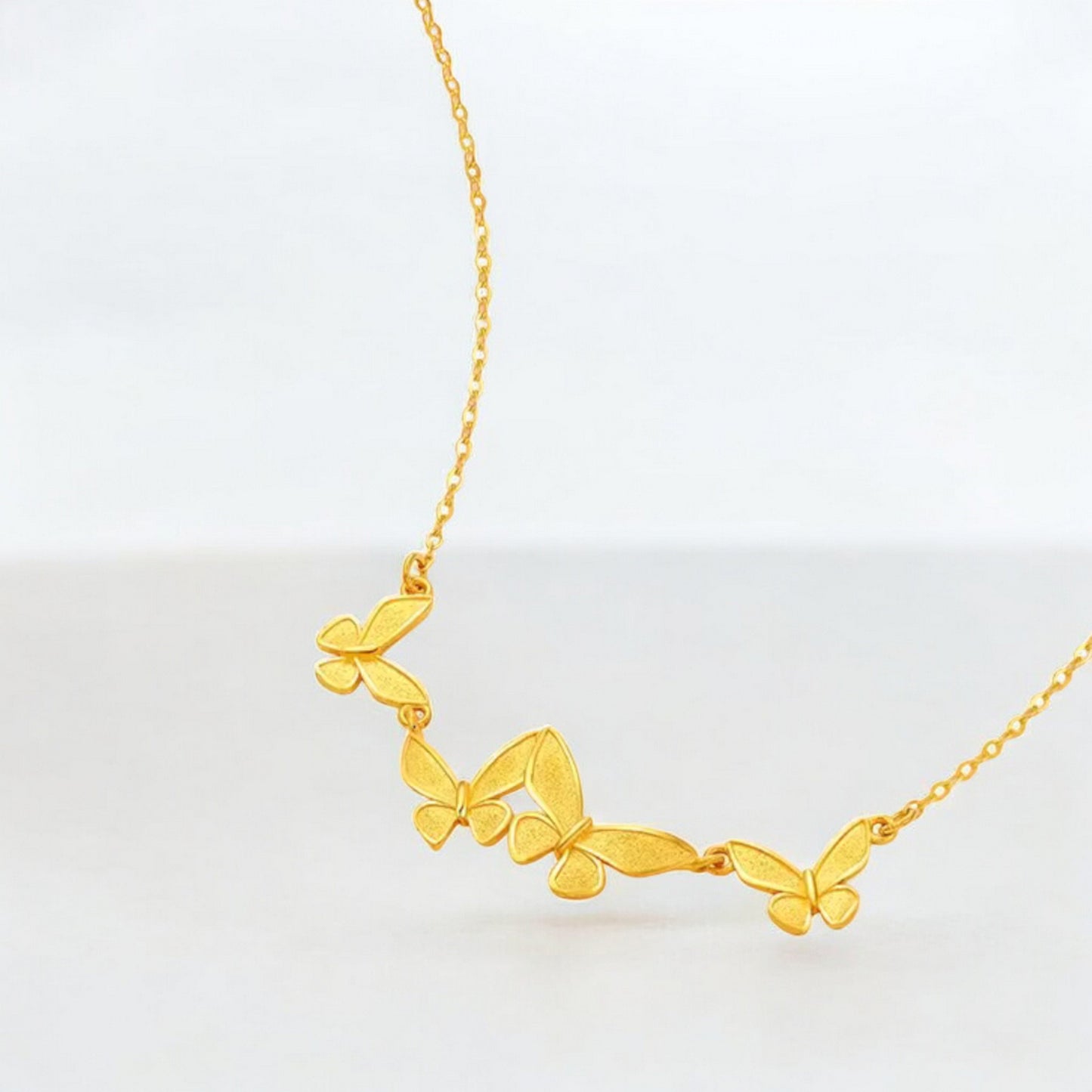 24K 5G 999 Gold Butterfly Pendant Necklace