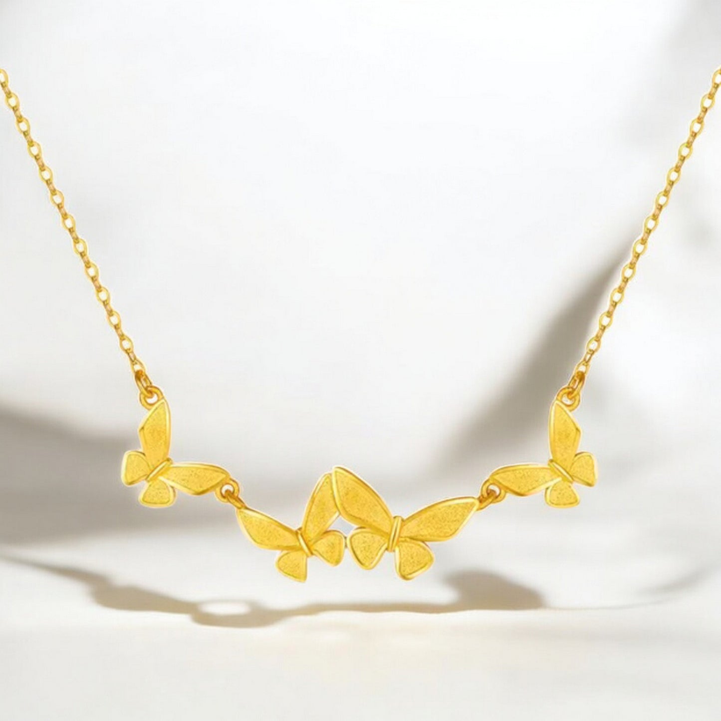 24K 5G 999 Gold Butterfly Pendant Necklace