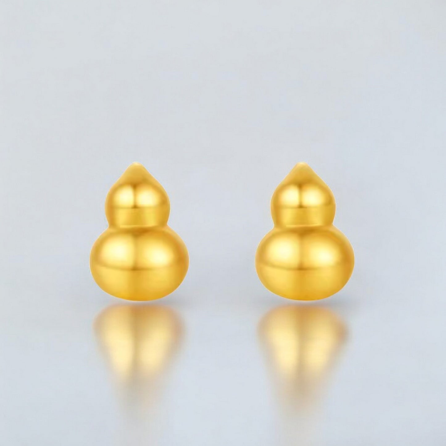 24K 5G Gold Dainty Gourd Stud Earrings