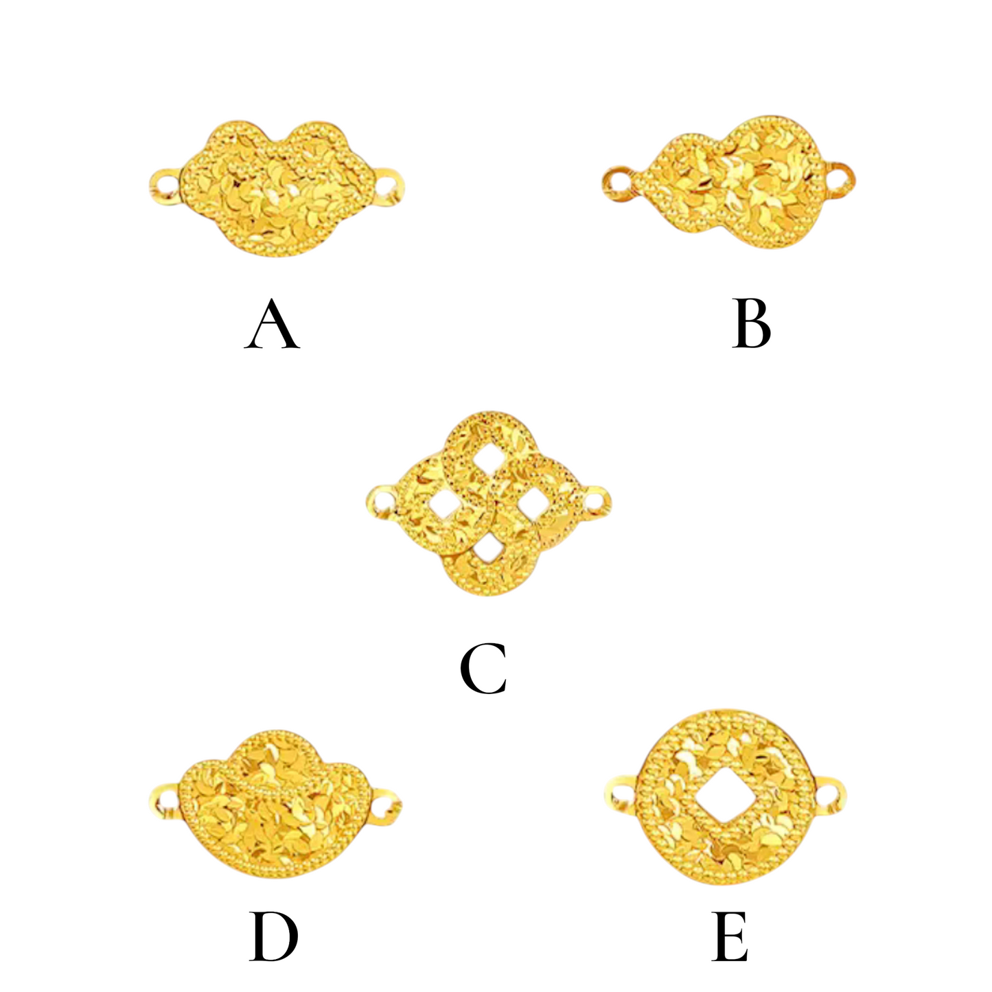 24K 5G 999 Gold Sparkling Ruyi Gourd Coin Charm Bracelet