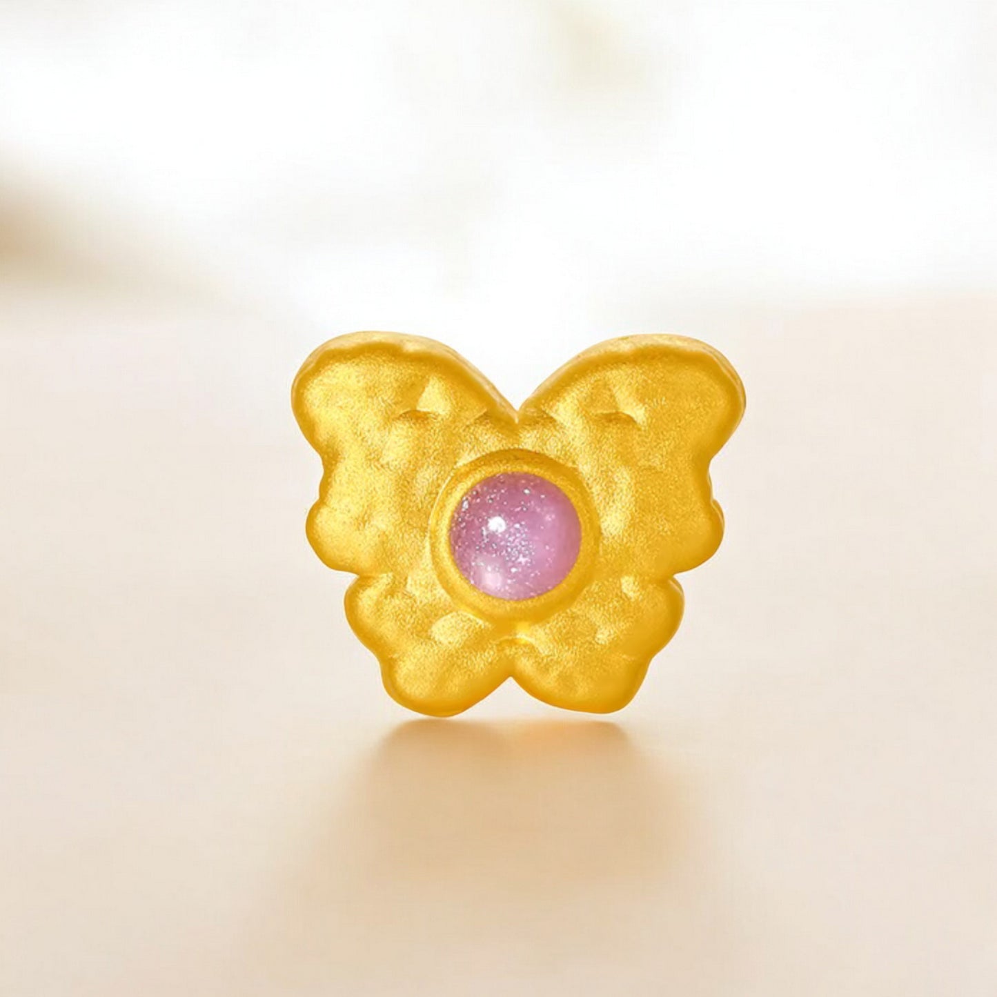 24K 5G 999 Hard Gold Star Butterfly Flower Style Charm Pearl Braided Bracelet