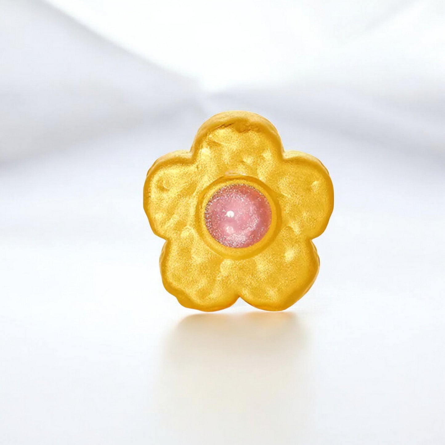 24K 5G 999 Hard Gold Star Butterfly Flower Style Charm Pearl Braided Bracelet