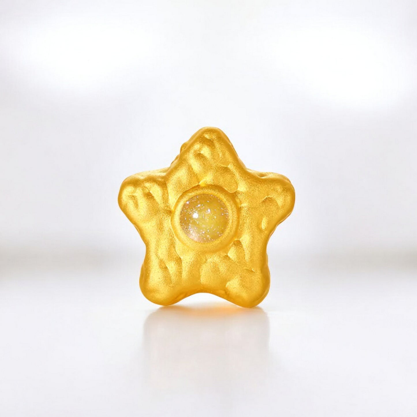 24K 5G 999 Hard Gold Star Butterfly Flower Style Charm Pearl Braided Bracelet