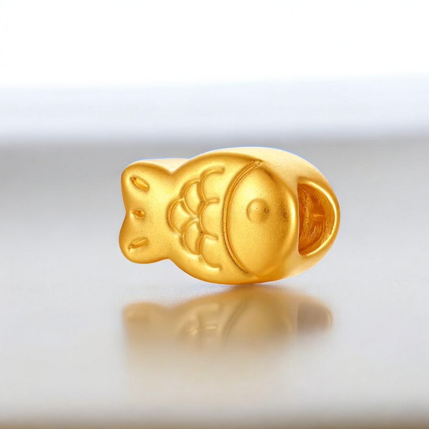 24K 999 5D Gold Fish Pendant Rope Bracelet
