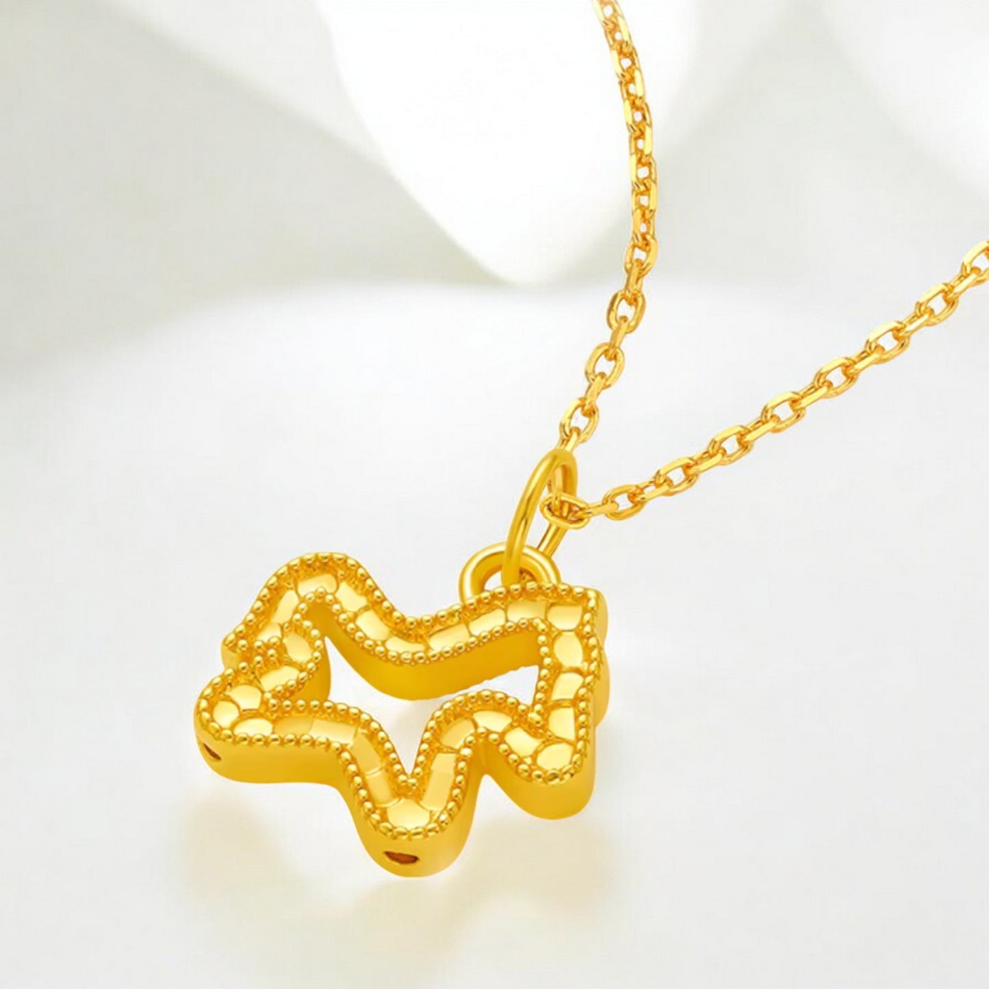 24K 999 5D Hard Gold Lucky Sparkling Zodiac Year of Horse Pendant