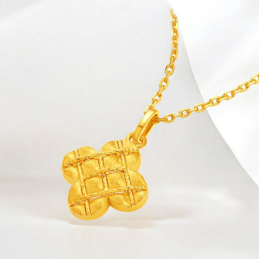 24K 999 5G Gold Lucky Clover Leaf Pendant