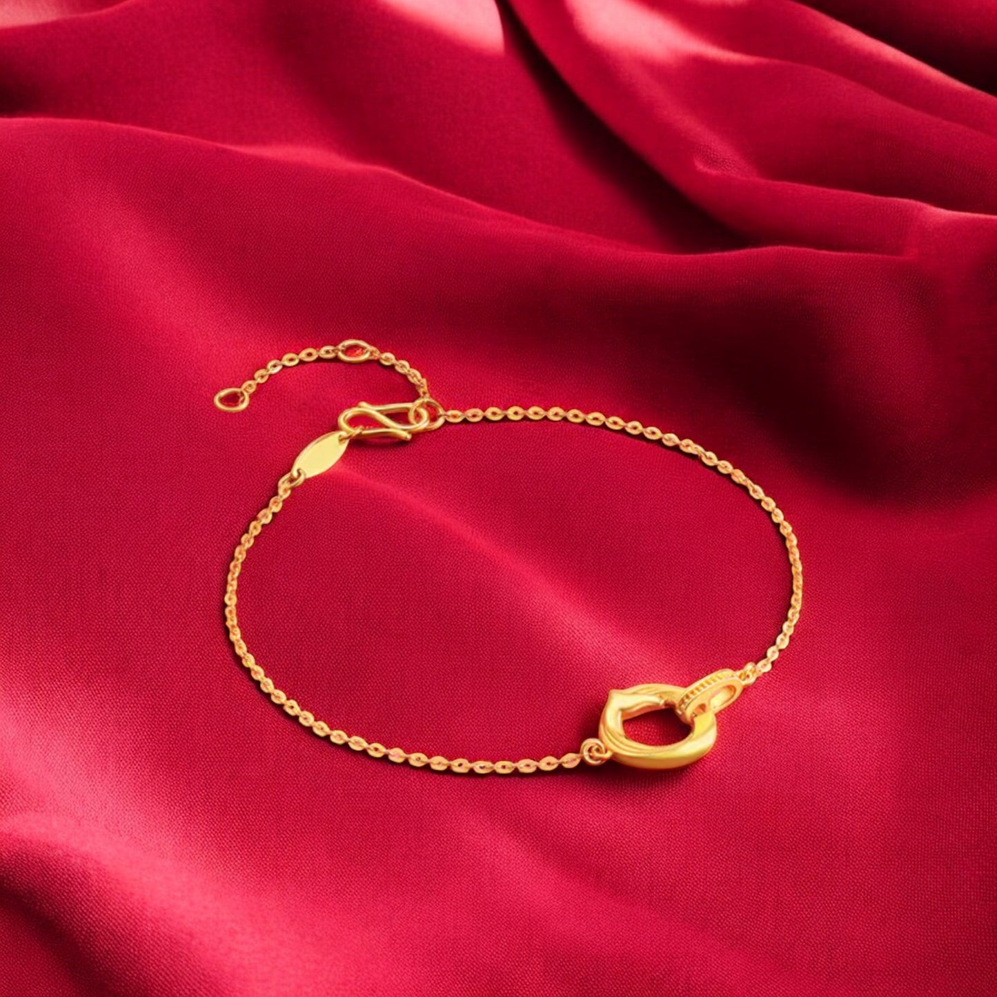 24K 5G 999 Gold Chinese Zodiac Horse Charm Bracelet