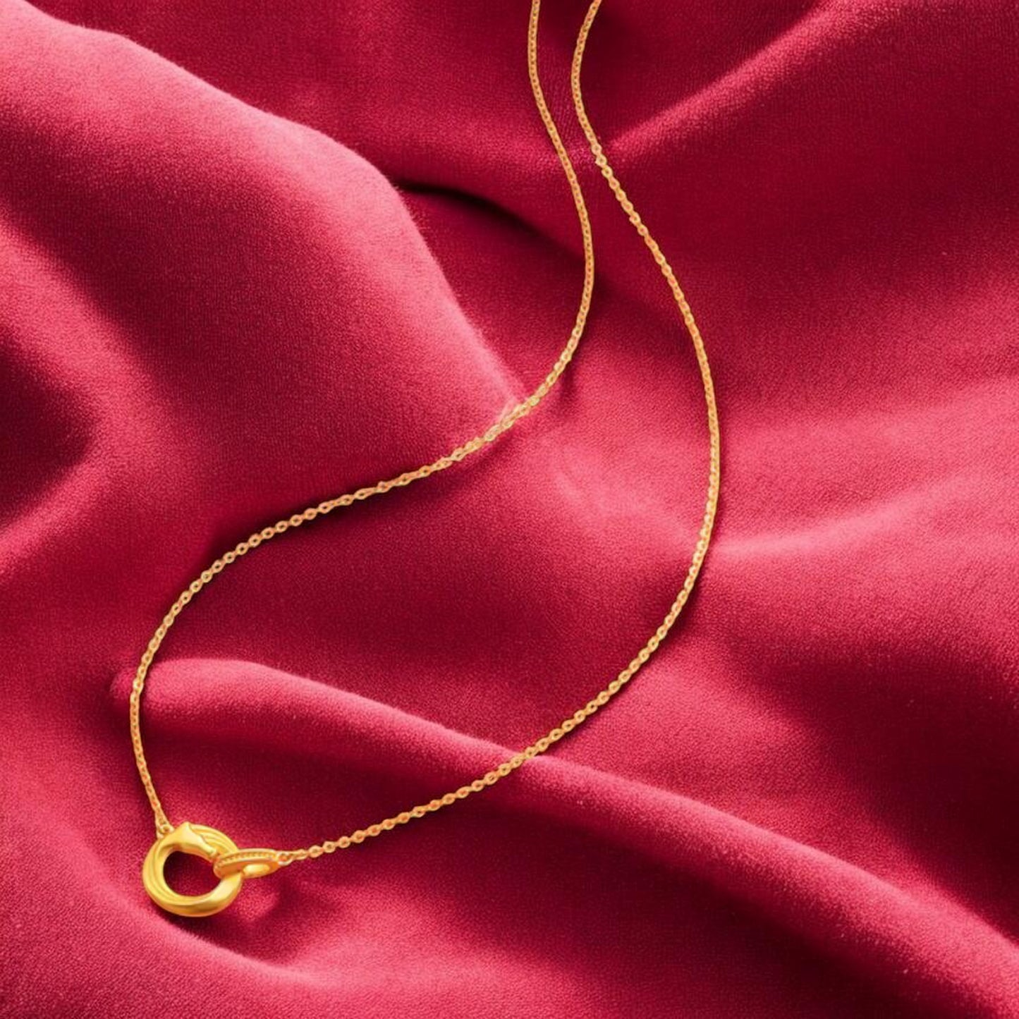 24K 999 5G Gold Lucky Chinese Zodiac Year of Horse Necklace