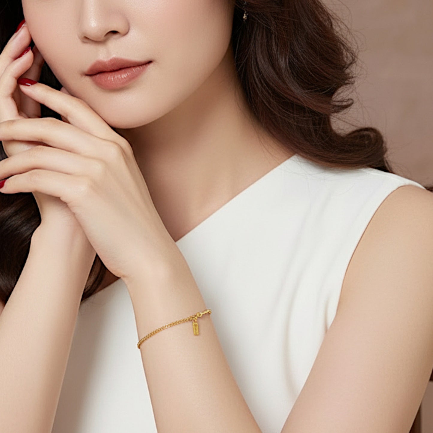 24K Real Gold Cuban Chain Bracelet