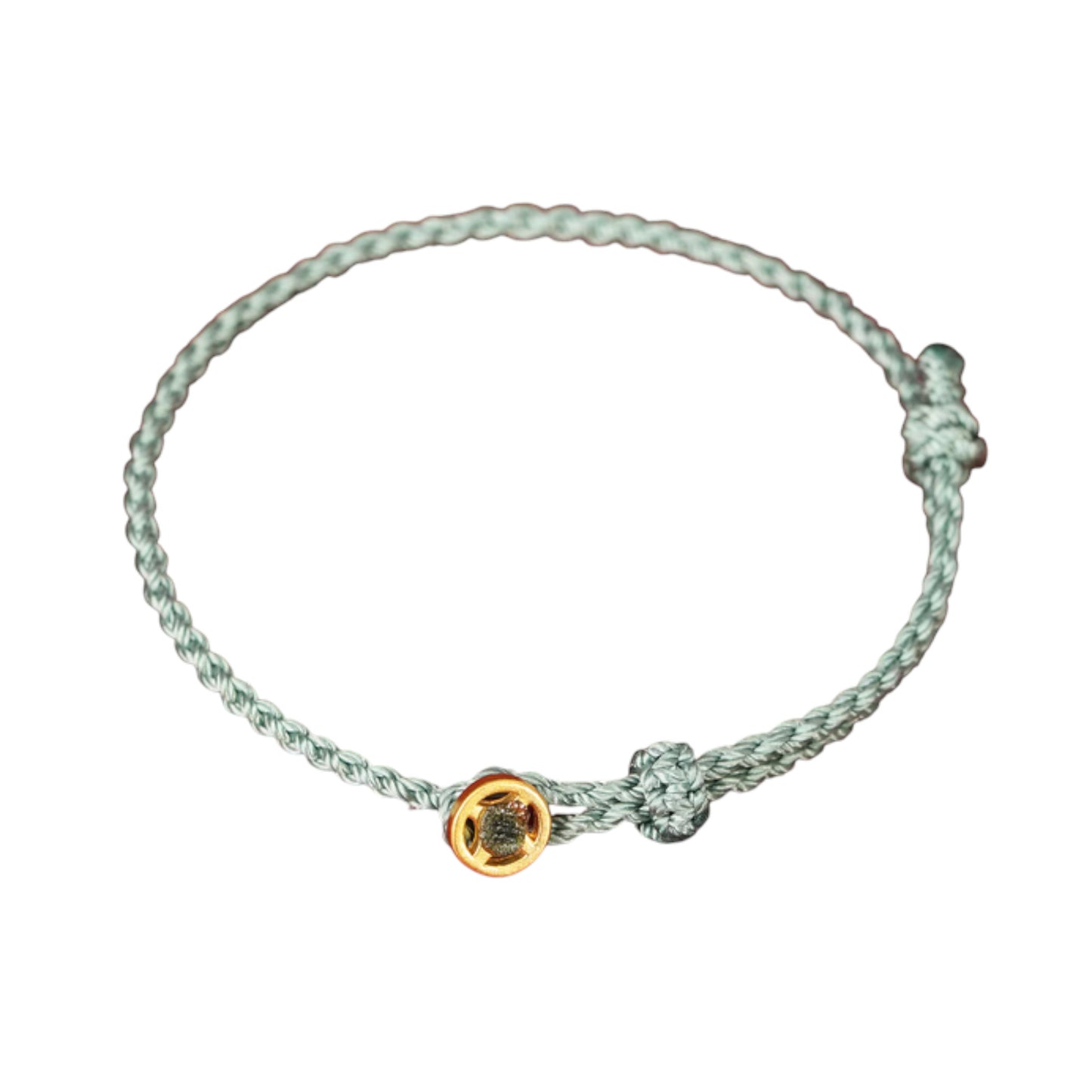 24k 999 Gold Chinese Coin Charm Fine Woven Red Rope Braided Bracelet