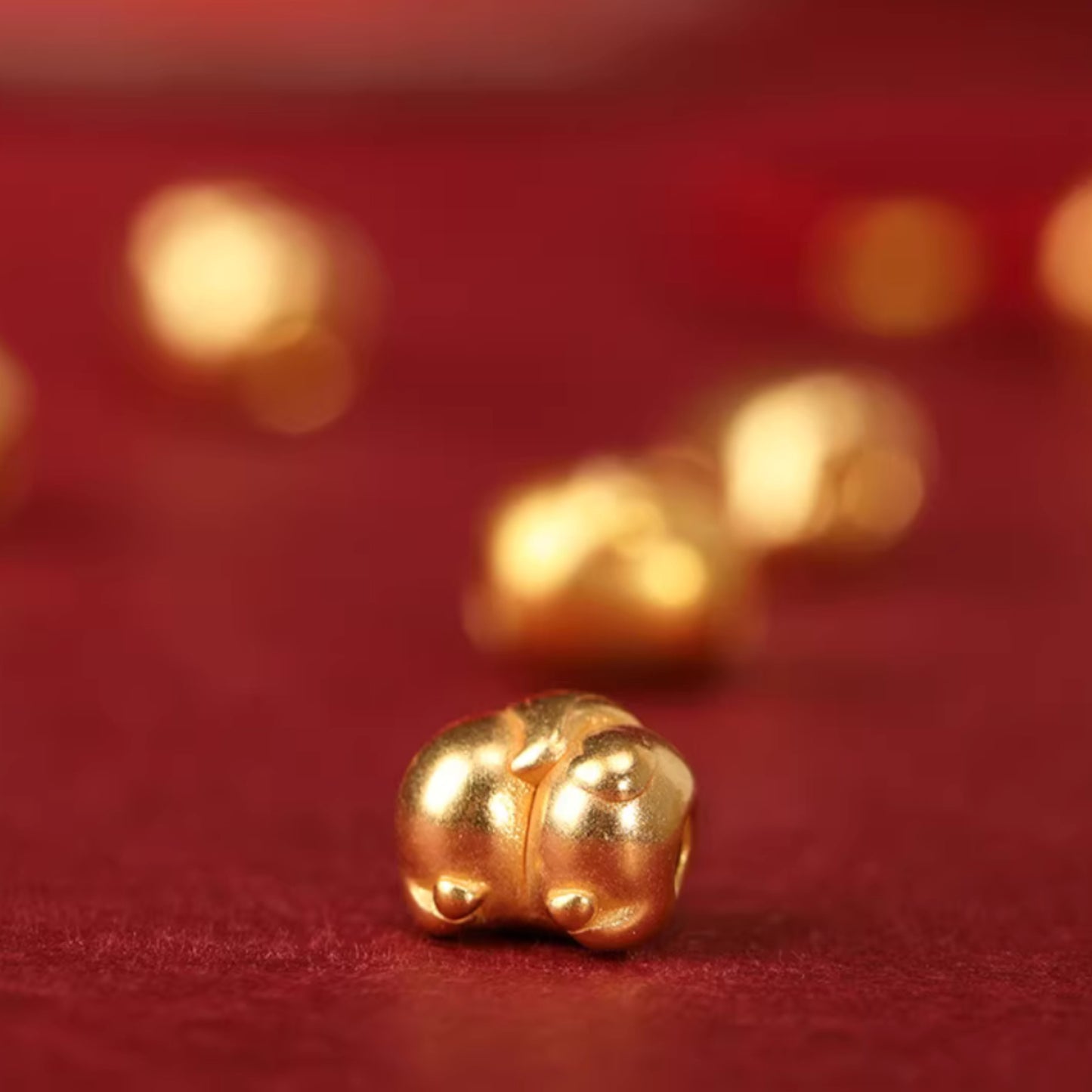 24k 999 Gold Chinese Zodiac Year of Horse Butt Fun Woven Red Rope Braided Bracelet